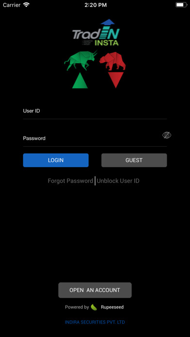 Emulate iPhone app TradeInsta using MyAndroid