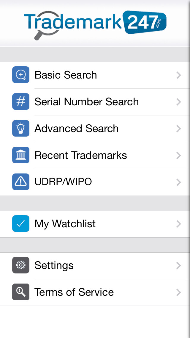 Emulate iPhone app Trademark247 using MyAndroid