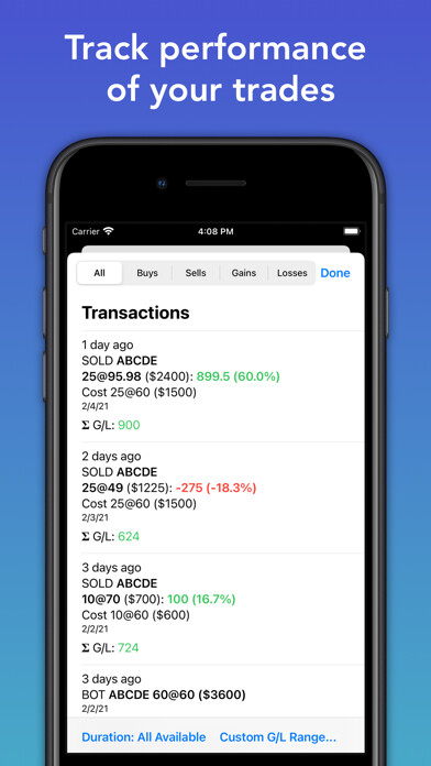 Emulate iPhone app TradeTotal - Trade tracker using MyAndroid Emulate iPhone app TradeTotal - Trade tracker using MyAndroid