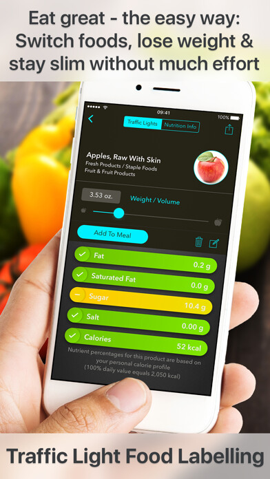 Emulate iPhone app Traffic Light Calorie Counter & Food Guide using MyAndroid