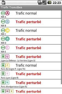 Emulate Android APK Trafic Transilien