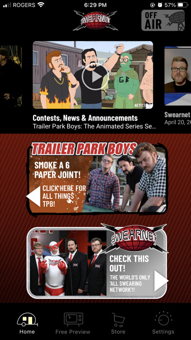 Emulate iPhone app Trailer Park Boys SwearNet using MyAndroid