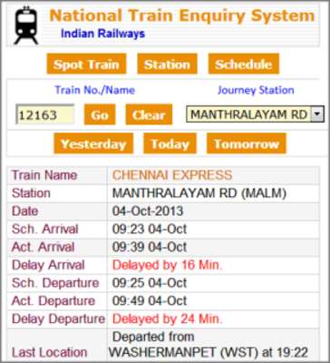 Emulate Android APK Train Running Status Live