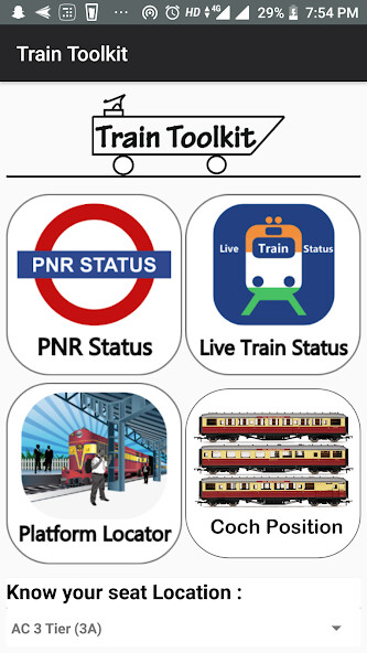 Run android online APK Train Toolkit - Live Train, PNR, Platform locator from MyAndroid or emulate Train Toolkit - Live Train, PNR, Platform locator using MyAndroid Run android online APK Train Toolkit - Live Train, PNR, Platform locator from MyAndroid or emulate Train Toolkit - Live Train, PNR, Platform locator using MyAndroid