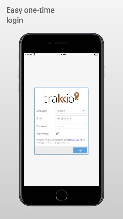 Emulate iPhone app trakkio using MyAndroid