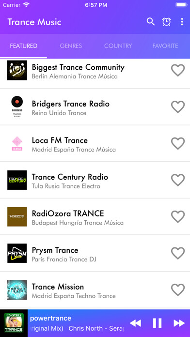 Emulate iPhone app Trance Music using MyAndroid