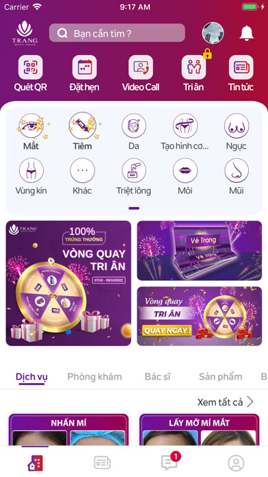 Emulate iPhone app Trang Beauty Center using MyAndroid