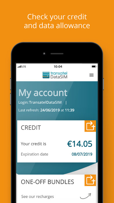 Emulate iPhone app Transatel DataSIM selfcare using MyAndroid Emulate iPhone app Transatel DataSIM selfcare using MyAndroid