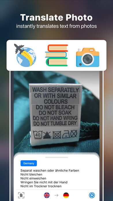 Emulate iPhone app Translate Photo & Camera Scan using MyAndroid