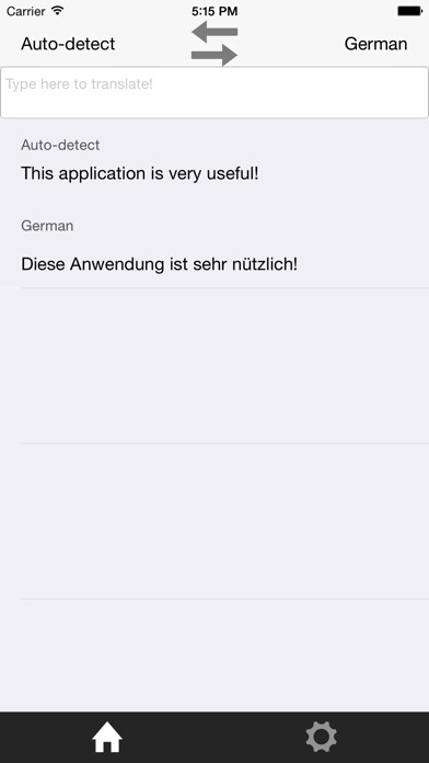 Emulate iPhone app Translationary - Translation using MyAndroid