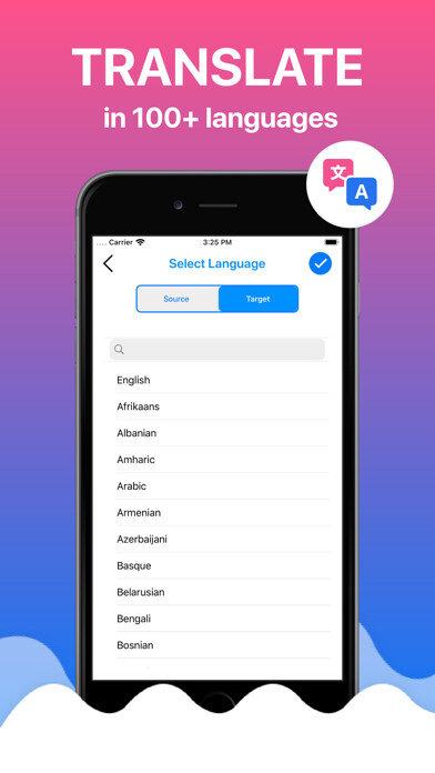 Emulate iPhone app Translator App: All Language using MyAndroid