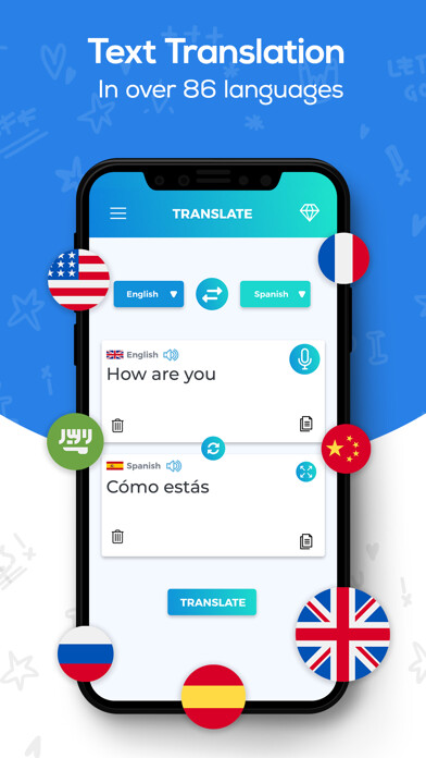 Emulate iPhone app Translator - Photo, Voice & AI using MyAndroid