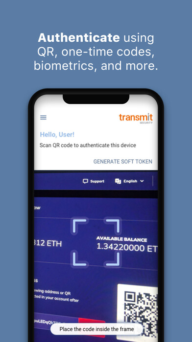Emulate iPhone app Transmit Authenticator using MyAndroid