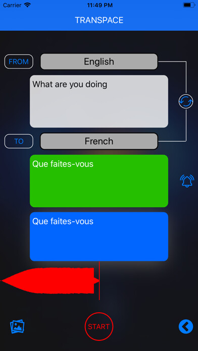 Emulate iPhone app Transpace - translate pro using MyAndroid
