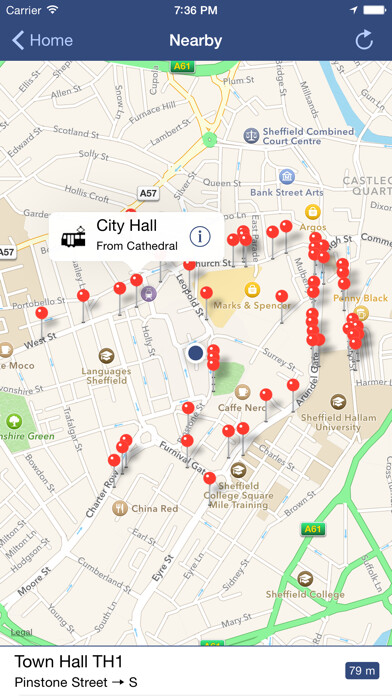 Emulate iPhone app Transported - Bus & Tram Times using MyAndroid