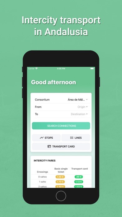 Emulate iPhone app Transportes Andalucía LITE using MyAndroid