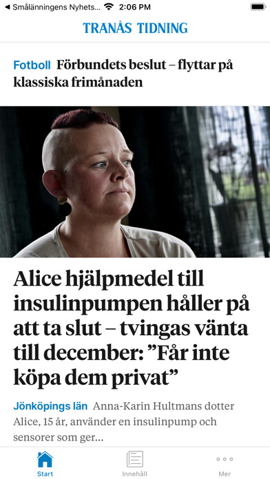Emulate iPhone app Tranås Tidning Nyhetsapp using MyAndroid Emulate iPhone app Tranås Tidning Nyhetsapp using MyAndroid
