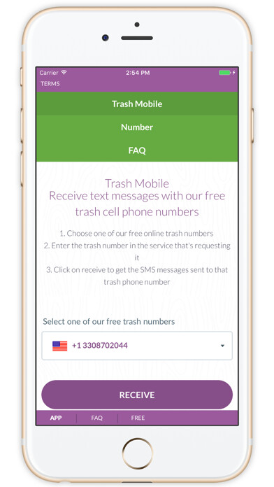 Emulate iPhone app Trash Mobile - Receive text messages online using MyAndroid
