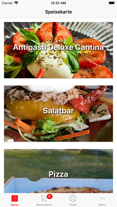 Emulate iPhone app Trattoria Catania Limburg using MyAndroid Emulate iPhone app Trattoria Catania Limburg using MyAndroid