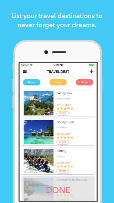 Emulate iPhone app Travel Destinations using MyAndroid
