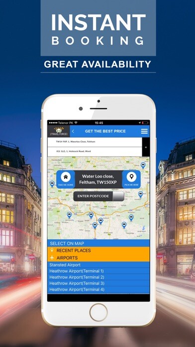 Emulate iPhone app Travel Force - book minibus taxi in london & uk using MyAndroid