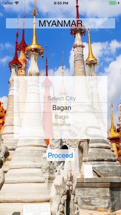 Emulate iPhone app Travel Guide Myanmar using MyAndroid