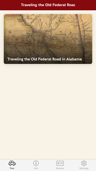 Emulate iPhone app Traveling the Old Federal Road using MyAndroid