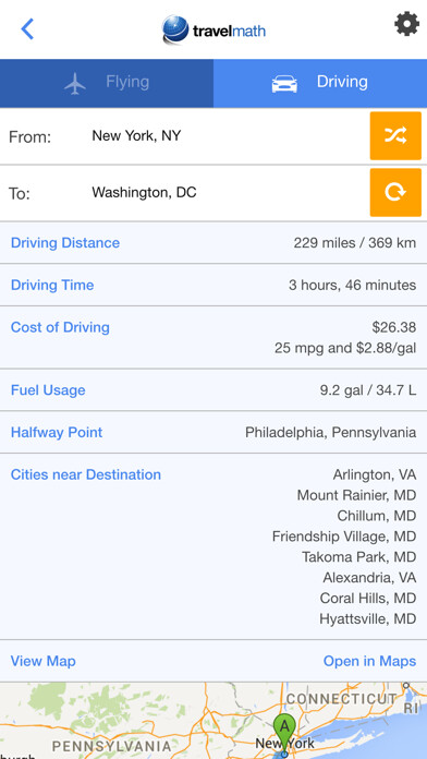Emulate iPhone app Travelmath - trip calculator using MyAndroid Emulate iPhone app Travelmath - trip calculator using MyAndroid