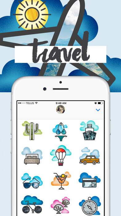 Emulate iPhone app Travel-Moji Texting Stickers using MyAndroid Emulate iPhone app Travel-Moji Texting Stickers using MyAndroid