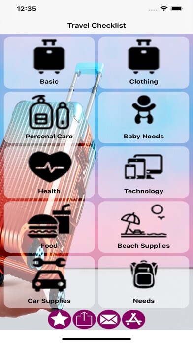 Emulate iPhone app Travel Needs Checklist using MyAndroid