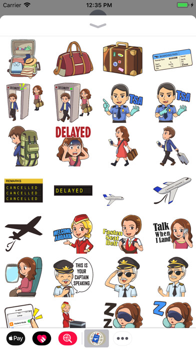 Emulate iPhone app Travel Stickers: Emojis using MyAndroid
