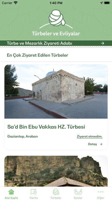 Emulate iPhone app Türbeler ve Evliyalar using MyAndroid