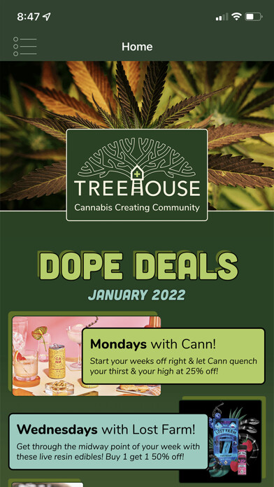 Emulate iPhone app Treehouse Dispensary using MyAndroid Emulate iPhone app Treehouse Dispensary using MyAndroid