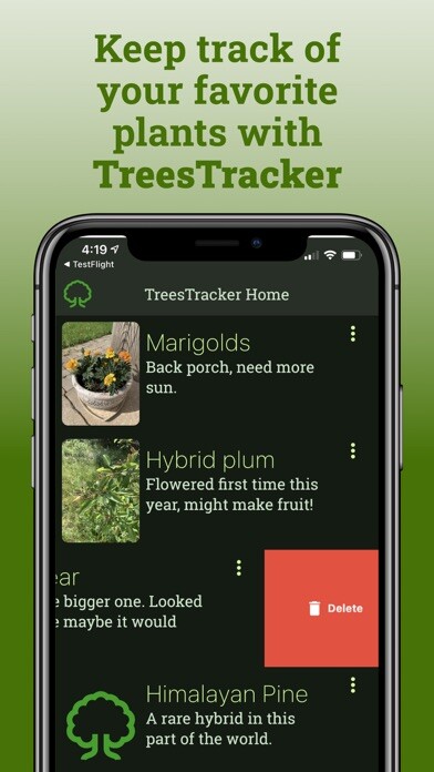 Emulate iPhone app TreesTracker using MyAndroid