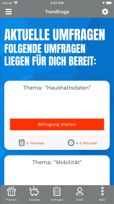Emulate iPhone app Trendfrage using MyAndroid Emulate iPhone app Trendfrage using MyAndroid