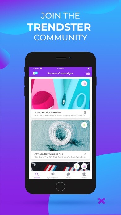 Emulate iPhone app Trendster - Influencer using MyAndroid