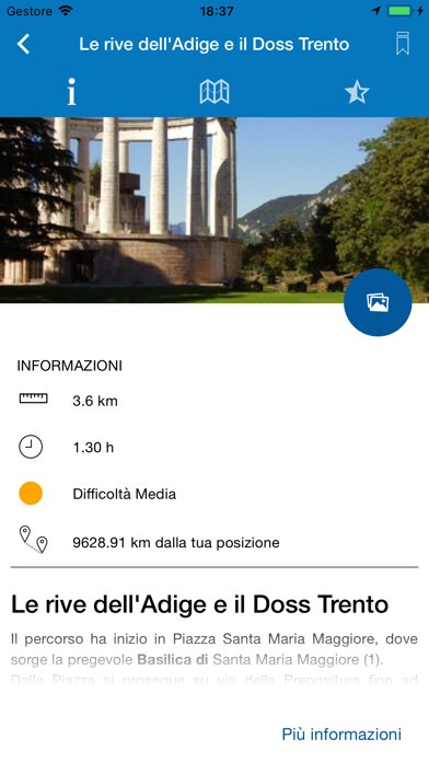Emulate iPhone app Trento Percorsi using MyAndroid