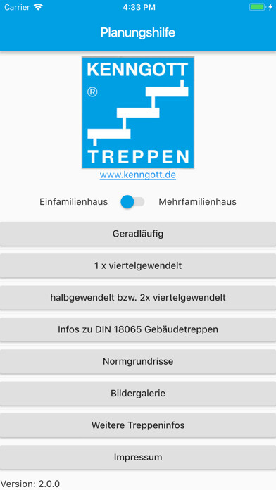 Emulate iPhone app Treppen Planungshilfe Kenngott using MyAndroid Emulate iPhone app Treppen Planungshilfe Kenngott using MyAndroid