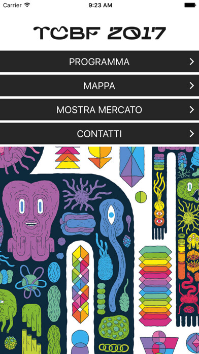 Emulate iPhone app Treviso Comic Book Festival using MyAndroid