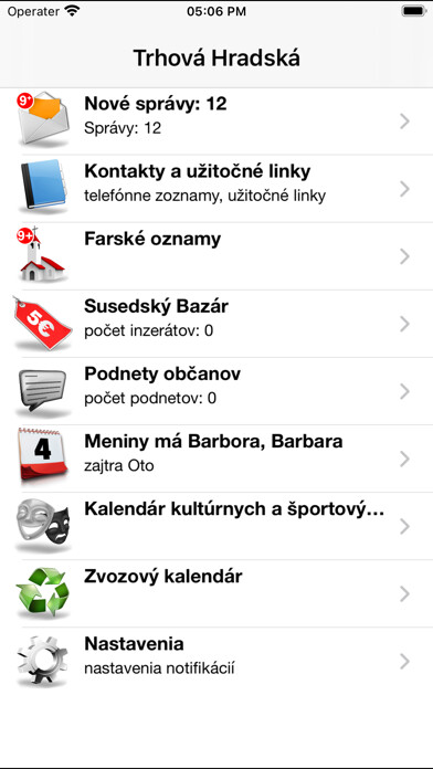 Emulate iPhone app Trhová Hradská using MyAndroid Emulate iPhone app Trhová Hradská using MyAndroid