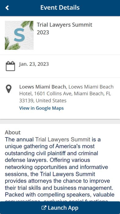 Emulate iPhone app Trial Lawyers Summit using MyAndroid Emulate iPhone app Trial Lawyers Summit using MyAndroid