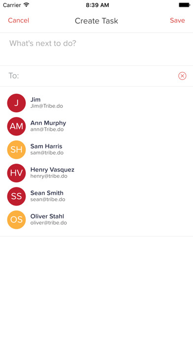 Emulate iPhone app Tribe: Task Management using MyAndroid
