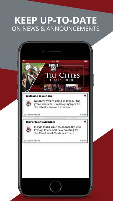 Emulate iPhone app Tri-Cities High School using MyAndroid