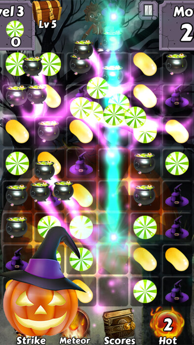 Emulate iPhone app Trick or Treat Heroes - Match yummy candy and swipe halloween sweets to collect magic gems using MyAndroid
