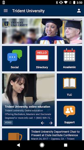 Emulate Android APK Trident University Mobile App