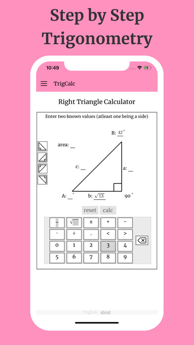 Emulate iPhone app TrigCalc - Trig Calculator using MyAndroid Emulate iPhone app TrigCalc - Trig Calculator using MyAndroid