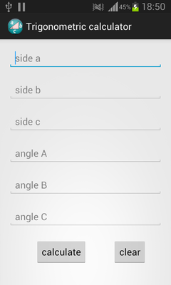 Emulate Android APK Trigonometric calculator2