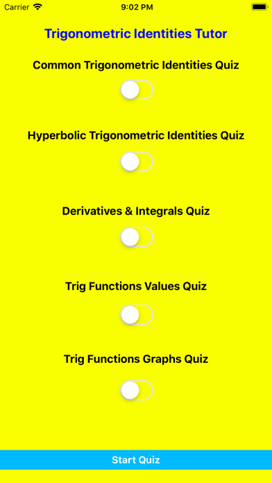 Emulate iPhone app Trigonometric Identities Tutor using MyAndroid
