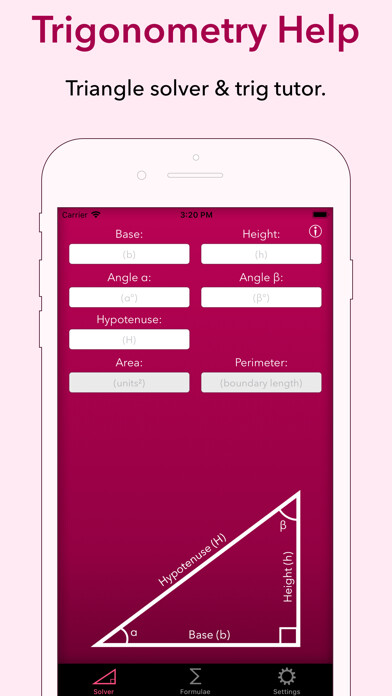 Emulate iPhone app Trigonometry Help Lite using MyAndroid