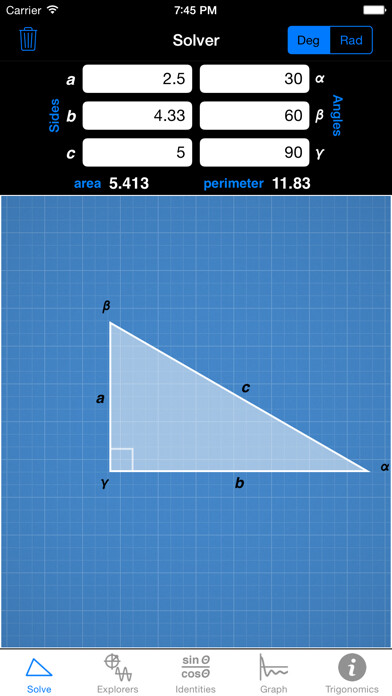 Emulate iPhone app Trigonomics using MyAndroid